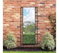 MirrorOutlet The Genestra - Black Modern Modern Leaner and Wall Garden Mirror 71" X 31" (180CM X 80CM) Silver Mirror Glass with Black Metal Frame. Landscape or Portrait. Frost Protected Glass
