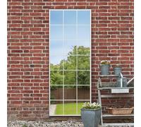 MirrorOutlet The Genestra - White Modern Window Full Length Garden Wall Mirror 79" X 31" (200CM X 80CM) Silver Mirror Glass with Black Metal Frame.