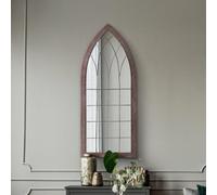 Mirroroutlet The Kirkby Rustic Framed Arched Gothic Window Style Leaner Wall Mirror 109Cm X 51Cm