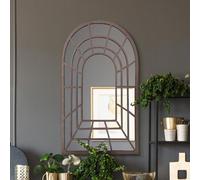 Mirroroutlet The Kirkby Rustic Framed Arched Gothic Window Style Leaner Wall Mirror 77Cm X 50Cm