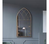 Mirroroutlet The Kirkby Rustic Framed Arched Gothic Window Style Leaner Wall Mirror 90Cm X 50Cm