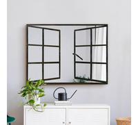 The Kirkby - Rustic Metal Rectangle Shaped Decorative Window Effect Wall Mirror 39" X 29" (100CM X 73CM)