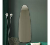 MirrorOutlet The Lacuna - Frameless Full Length Pond Wall Mirror 47" X 16" (120CM X 40CM) Silver Mirror Glass with Black wooden Backing - Polished Edging