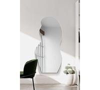 MirrorOutlet The Lacuna - Frameless Modern Full Length Pond Leaner/Wall Mirror 47" X 20" (120CM X 50CM) Silver Mirror Glass with Black wooden Backing - Polished Edging