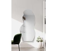 MirrorOutlet The Lacuna - Frameless Modern Full Length Pond Leaner/Wall Mirror 47" X 20" (120CM X 50CM) Silver Mirror Glass with Black wooden Backing - Polished Edging