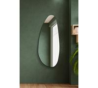 MirrorOutlet The Lacuna - Large Frameless Pond Wall Mirror 55" X 23" (140cm X 58cm) Silver Mirror Glass On A Black Backing.