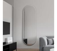 MirrorOutlet The Lacuna - Large Frameless Pond Wall Mirror 63" X 22" (160cm X 55cm) Silver Mirror Glass On A Black Backing