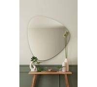 MirrorOutlet The Lapis - Large Frameless Pond Wall Mirror 32" X 24" (80cm X 60cm) Silver Mirror Glass On A Black Backing.