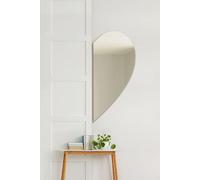 MirrorOutlet The Lunae - Large Frameless Semi Wing Wall Mirror 39" X 20" (100cm X 50cm) Silver Mirror Glass On A Black Backing. This is the Right Hanging Wing.