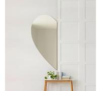 MirrorOutlet The Lunae - Large Frameless Semi Wing Wall Mirror 47" X 24" (120cm X 60cm) Silver Mirror Glass On A Black Backing. This is the Left Hanging Wing.