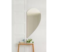 MirrorOutlet The Lunae - Large Frameless Semi Wing Wall Mirror 47" X 24" (120cm X 60cm) Silver Mirror Glass On A Black Backing. This is the Right Hanging Wing.