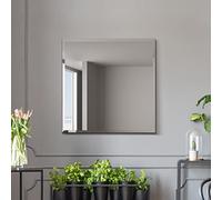 MirrorOutlet The Moderni - Large Bevelled edged Modern Square Wall Mirror 24" X 24" (60cm X 60cm) Silver Mirror Glass On A Black Backing