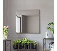 MirrorOutlet The Moderni - Large Bevelled edged Modern Square Wall Mirror 27" X 27" (70cm X 70cm) Silver Mirror Glass On A Black Backing