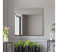 MirrorOutlet The Moderni - Large Bevelled edged Modern Square Wall Mirror 31" X 31" (80cm X 80cm) Silver Mirror Glass On A Black Backing