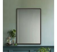Mirroroutlet The Naturali Solid Black Oak Rounded Corner Wall Mirror 100Cm X 70Cm