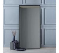 MirrorOutlet The Naturalis - Solid Black Oak Rounded Corners Modern Leaner Wall Mirror 71" X 35" (180CM X 90CM) 48m deep frame Premium Mirror Glass with Black Backing. Scandinavian Inspired!