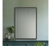 MirrorOutlet The Naturalis - Solid Black Oak Rounded Corners Modern Wall Mirror 39" X 27.5" (100CM X 70CM) 48m deep frame Premium Mirror Glass with Black Backing. Scandinavian Inspired!