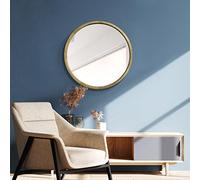 MirrorOutlet The Naturalis - Solid Oak Round Circular Modern Wall Mirror 31" X 31" (80CM X 80CM) 48m deep and 24mm wide frame. Scandinavian Inspired!, Brown