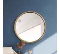 Mirroroutlet The Naturalis - Solid Oak Round Deep Dish Framed Mirror 35" X 35" (90Cm X 90Cm)