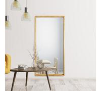 MirrorOutlet The Naturalis - Solid Oak Rounded Corners Modern Full Length Leaner Wall Mirror 71" X 35" (180CM X 90CM) 48m deep frame Premium Mirror Glass with Black Backing. Scandinavian Inspired!