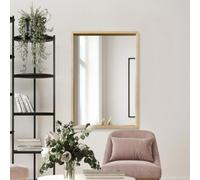 MirrorOutlet The Naturalis - Solid Oak Rounded Corners Modern Wall Mirror 39" X 27.5" (100CM X 70CM) 48m deep frame Premium Mirror Glass with Black Backing. Scandinavian Inspired!,Brown