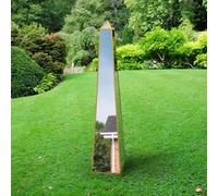 Mirroroutlet The Obelisk Gold Metal Edged Mirrored Garden Ornament 150Cm X 30Cm X 30Cm