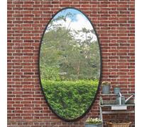 Mirroroutlet The Ovale Black Metal Framed Oval Garden Wall Mirror 200Cm X 112Cm