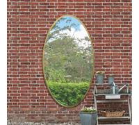 Mirroroutlet The Ovale Gold Metal Framed Oval Garden Wall Mirror 180Cm X 100Cm