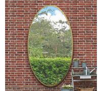 Mirroroutlet The Ovale Gold Metal Framed Oval Garden Wall Mirror 200 X 112Cm