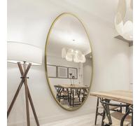 Mirroroutlet The Ovale Gold Metal Framed Oval Wall Mirror 200Cm X 112Cm
