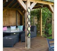 Mirroroutlet The Quinque Black Metal Framed Tear Drop Garden Wall Mirror 124Cm X 15Cm