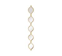 MirrorOutlet The Quinque - Gold Metal Framed Tear Drop Garden Wall Mirror 49" X 6" (124CM X 15CM) Silver Mirror Glass with Black all weather Backing.