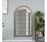 Mirroroutlet The Somerley Extra Large Country Rustic Framed Arched Metal Wall Stone Colour Mirror 160Cm X 91Cm