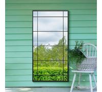 Mirroroutlet The Tabula Black Metal Framed Window Wall Or Leaner Garden Mirror 160Cm X 80Cm