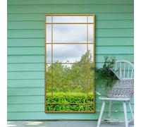 Mirroroutlet The Tabula Gold Metal Framed Window Wall Or Leaner Garden Mirror 160Cm X 80Cm