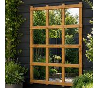 MirrorOutlet Trellis Garden Mirror 1190 x 920mm - Handmade in Britain from Scandinavian Timber with Premium Glass - Large Outdoor Wall Mirror for Garden, Patio & Fence