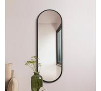Mirroroutlet Vultus - New Black Metal Framed Double Arched Wall Mirror 63" X 22" (160Cm X 55Cm)