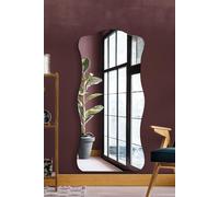 MirrorOutlet Wavy Rippled Large Leaner wall Mirror 71" X 33" (180x85CM) in Silver | Size: 1 Pack MirrorOutlet Silver 1 Pack