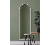White Framed Arched Window Leaner/Wall Mirror 63" X 21" (160x53M) MirrorOutlet White 1 Pack