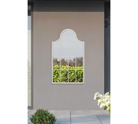 MirrorOutlet White Metal Framed Arched Garden Wall Mirror 41" X 24" (104CM X 62CM) | Size: 1 Pack MirrorOutlet White 1 Pack