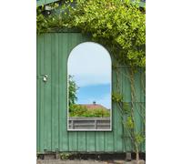 White Metal Framed Arched Garden Wall Mirror 63" X 31" (160CM X 80CM) MirrorOutlet White 1 Pack
