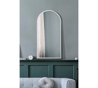 MirrorOutlet White Metal Framed Arched Wall Mirror 47" X 23.5" (120CM X 60CM) | Size: 1 Pack MirrorOutlet White 1 Pack