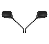 Mirrors 10mm Black Rectangle Left & Right Long Stem E-Marked (Pair)