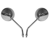 Mirrors 10mm Chrome Round Left & Right Custom Only (Pair)