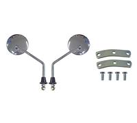 Mirrors 10mm Chrome Round Left & Right Vespa PX & Universal (Pair)