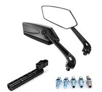 Mirrors Accessories Universal Motorcycle Rearview Side Mirror Black ABS Plastic Motorbike With Extension Riser Mounting Bracket(4Wtih Bracket)