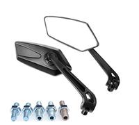 Mirrors Accessories Universal Motorcycle Rearview Side Mirror Black ABS Plastic Motorbike With Extension Riser Mounting Bracket(Black- Silver)