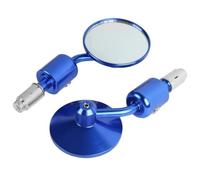 Mirrors Inceased Vision Side Mirror Handlebar Clamp Motorcycle Universal CNC Aluminum Rear View 3" Handle Bar End 7/8"(Blue)