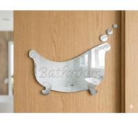 Mirrors-Interiors Bathroom Wall Mounted Acrylic Mirror Plaque: Frameless, Easy to Stick, Strong, Lightweight