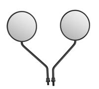 Mirrors Motorcycle 2Pcs 8mm/0.3in Rearview Mirror Universal Retro Round Side Mirrors For Motorcycle Electric Bicycle Scooter ABS Shell + Metal Rod Motorcycle Mirror